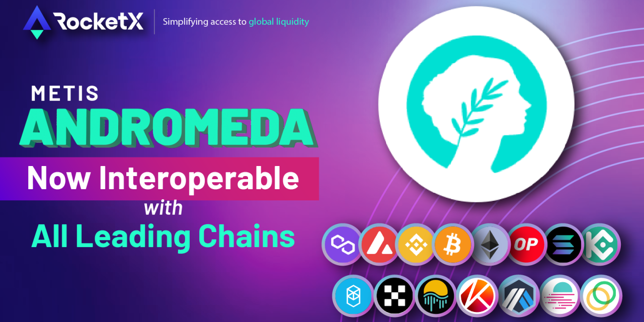 Metis Andromeda Chain is Now Interoperable with 20 Top Blockchains via RocketX | Bitcoin, Ethereum & more