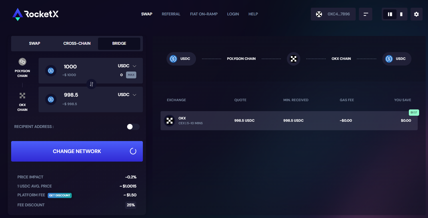 OKC OKX Chain swaps and bridge