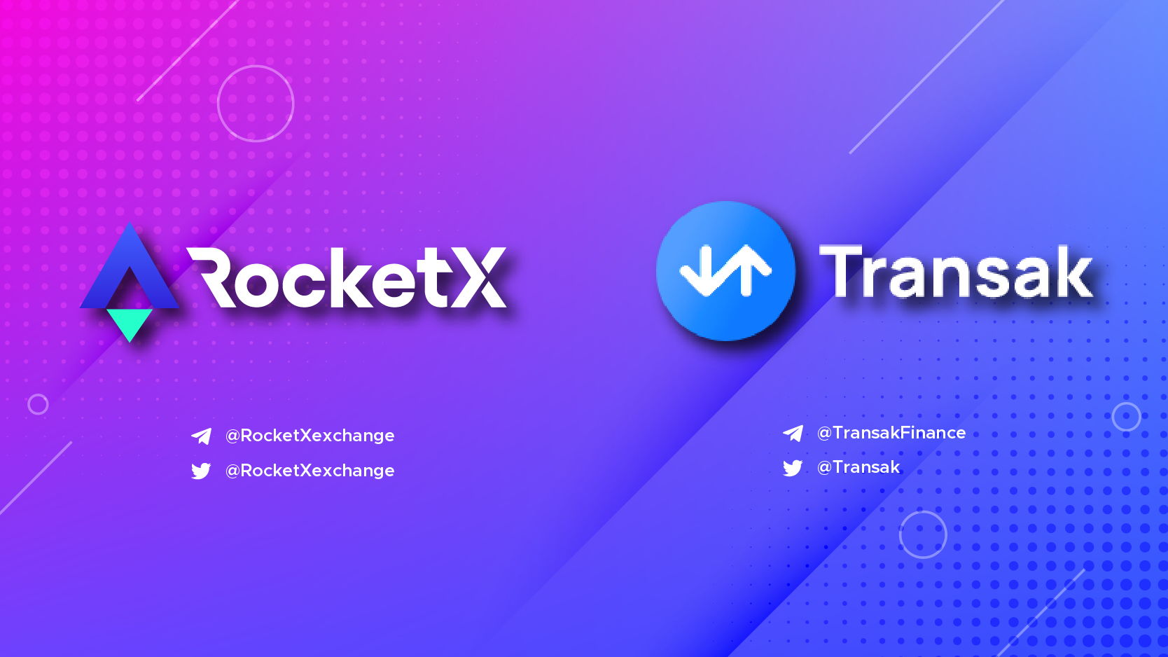 RocketX Partners with Transak to Ease Fiat On-Ramping