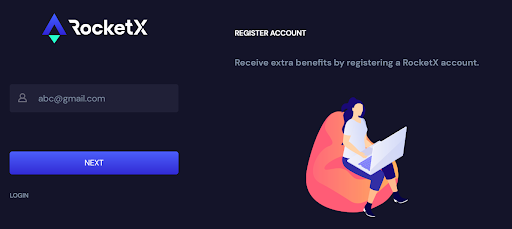 rocketx account creation step 4
