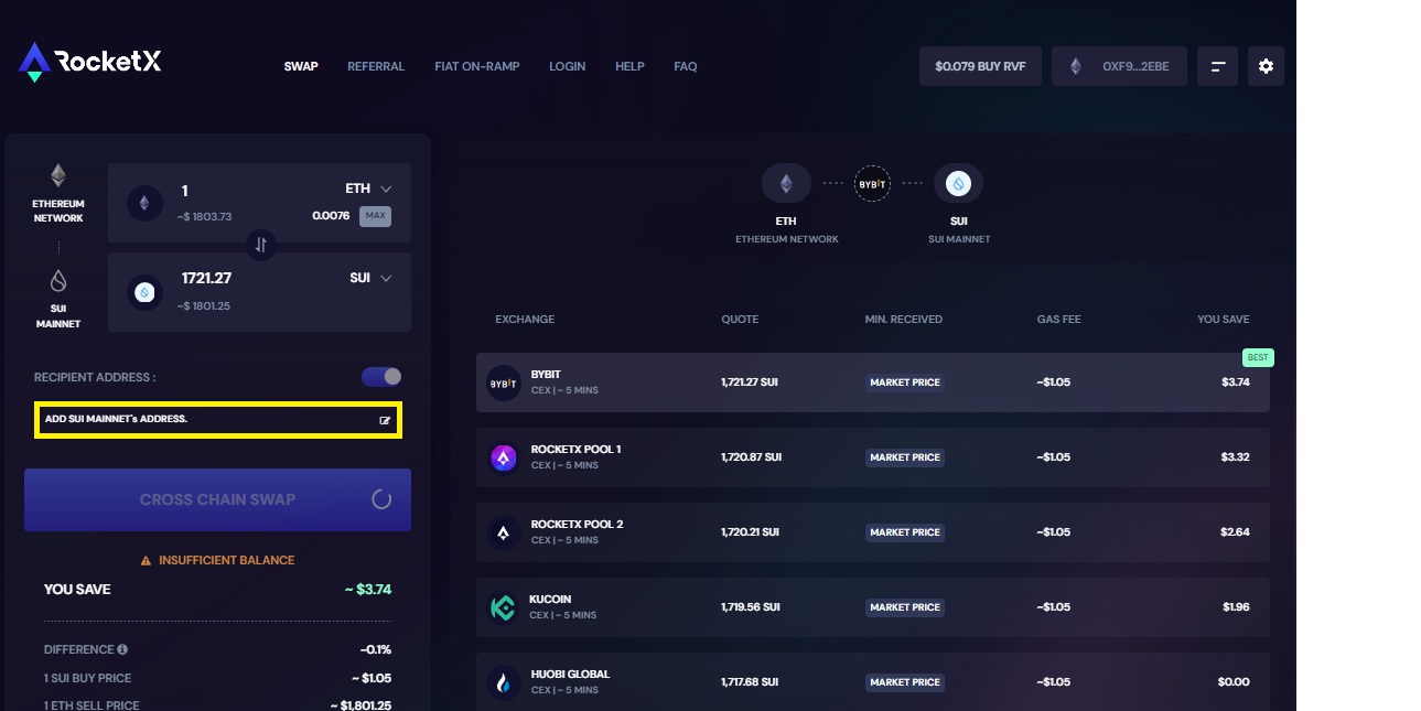 Add SUI Wallet Address Manually Add SUI Wallet Address