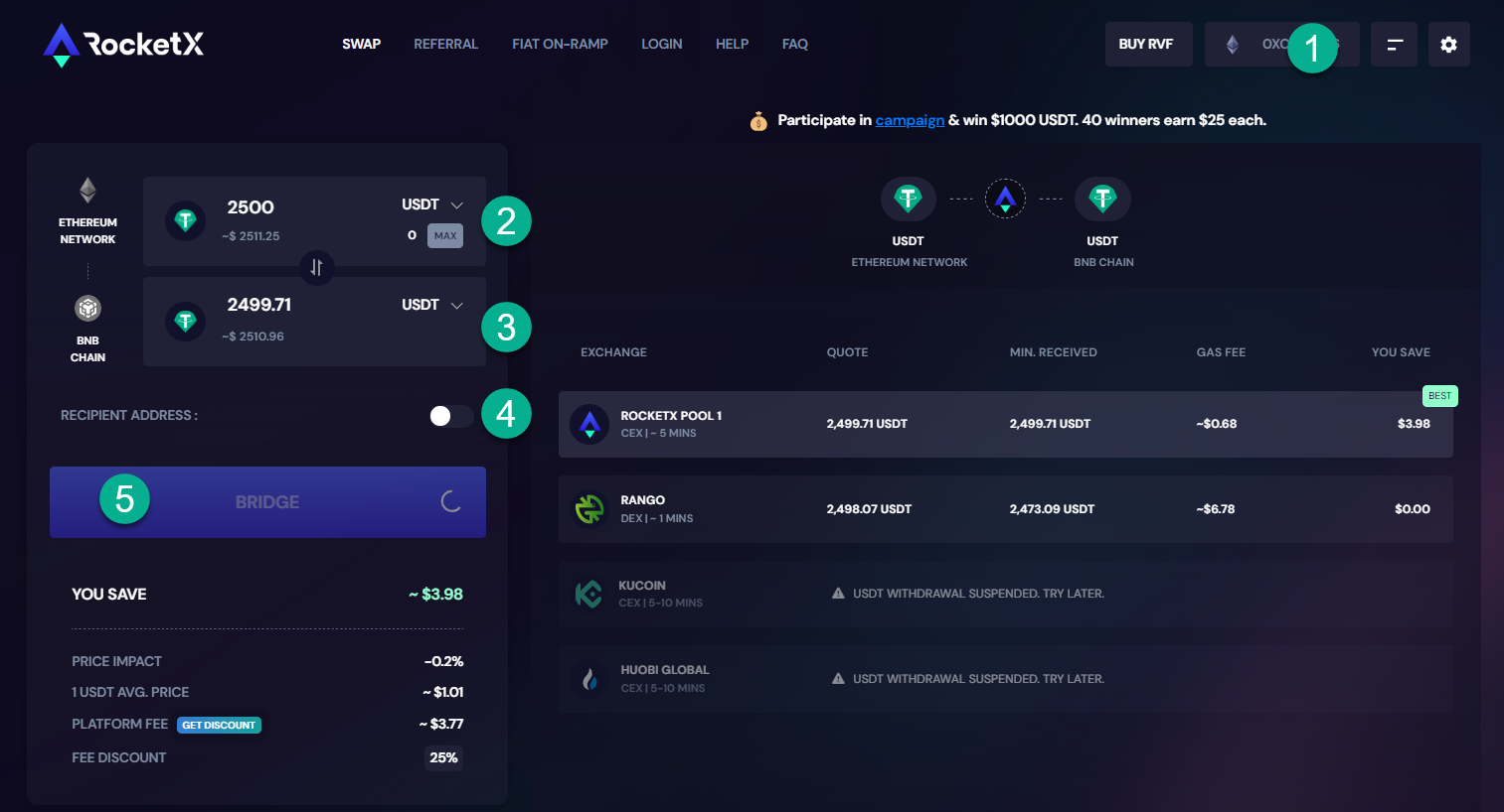 USDT Bridge from ETH to BNB Chain