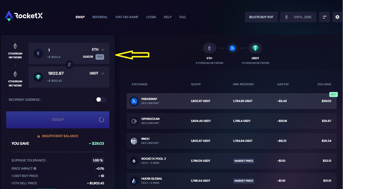 Select ETH Network Select ETH Network