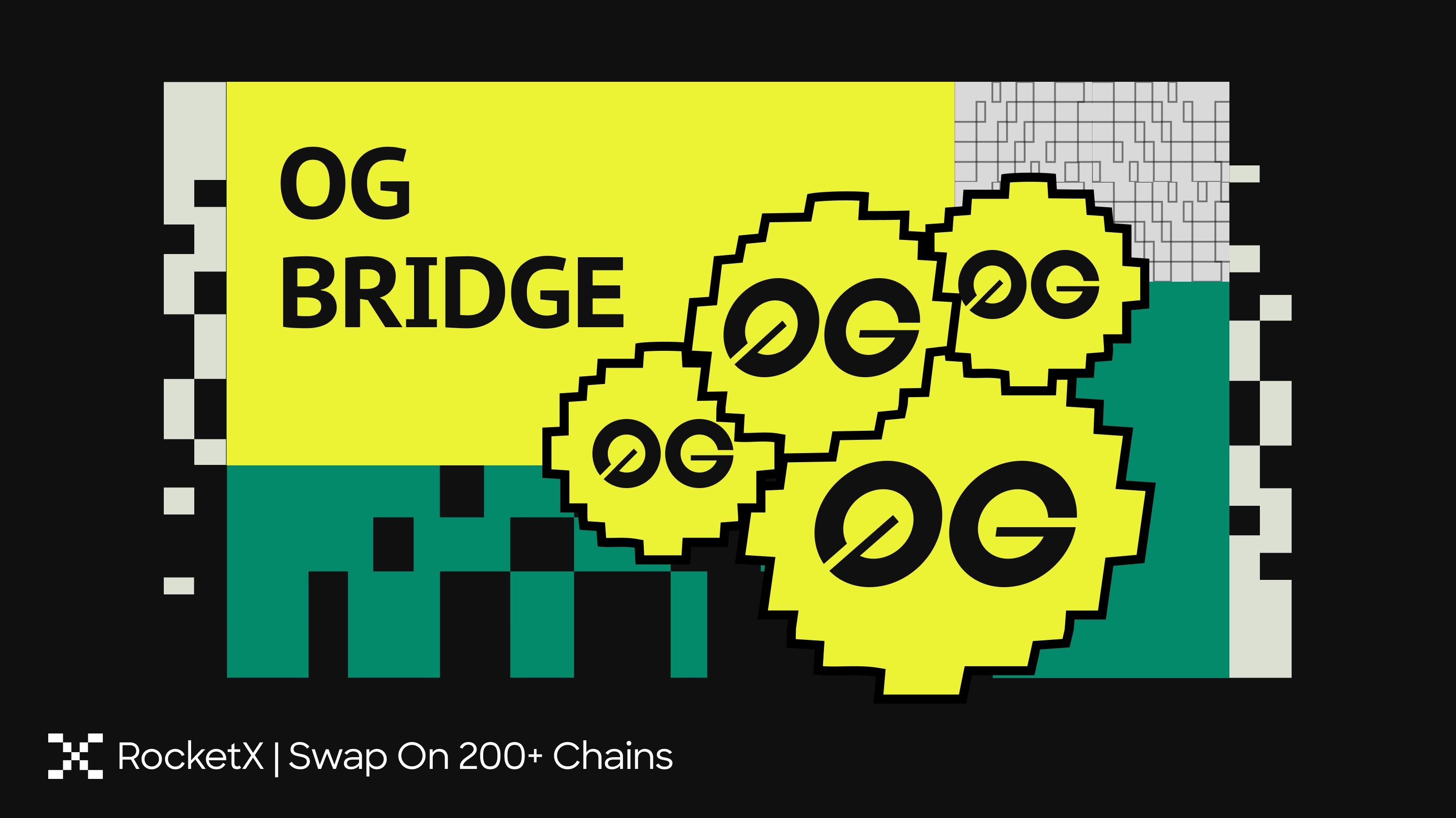 OG Network bridge illustration showing cross-chain swaps to OG Network using RocketX Exchange