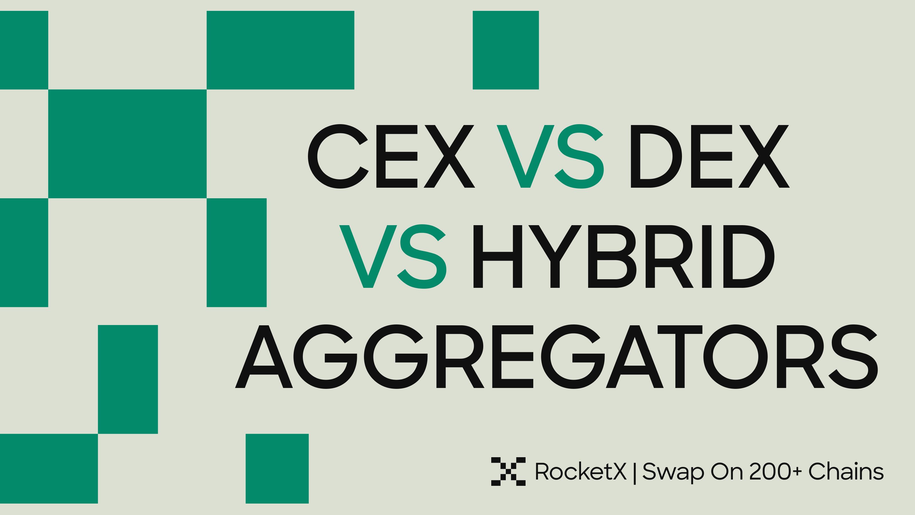 Illustration comparing CEX, DEX, and hybrid crypto aggregators for cross chain trading and liquidity aggregation.