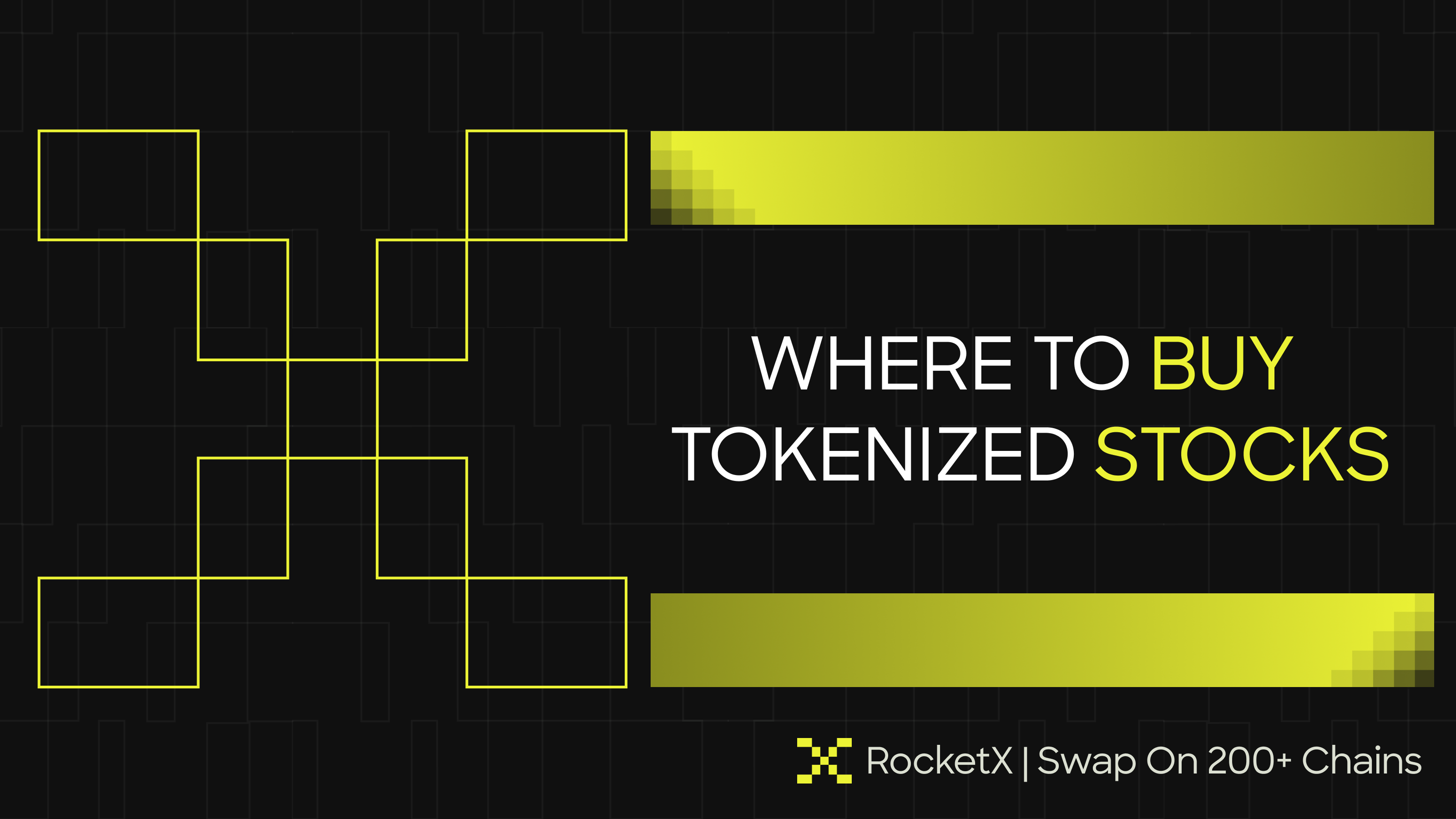 RocketX graphic with the text “Where to Buy Tokenized Stocks